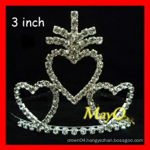 Diamante heart pageant crown